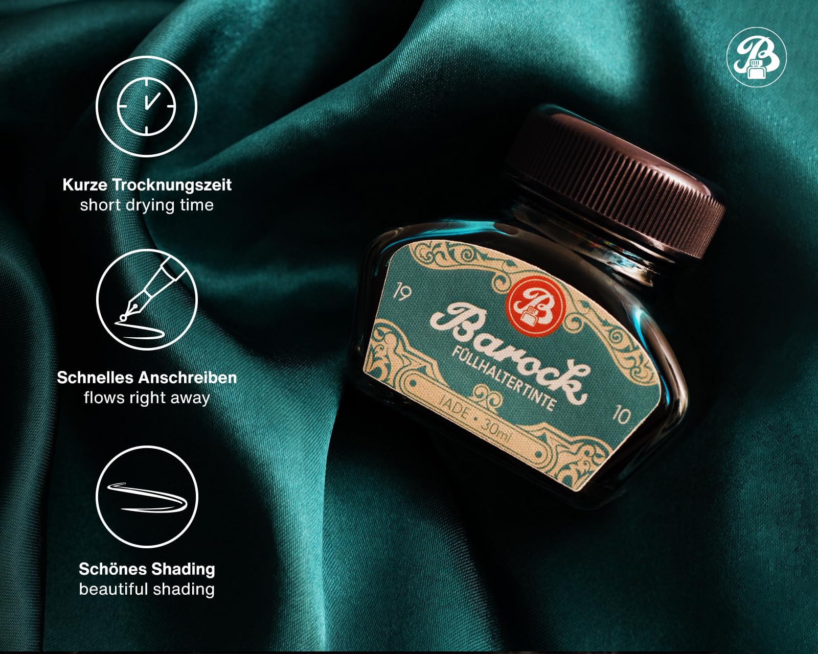 Amazon.co.jp: Barock 1910 Jade 筆記用インク 万年筆用 ガラスペン先